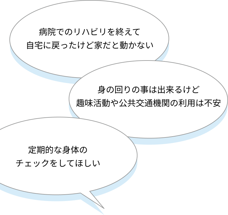 病院でのリハビリを終えて自宅に戻ったけど家だと動かない
